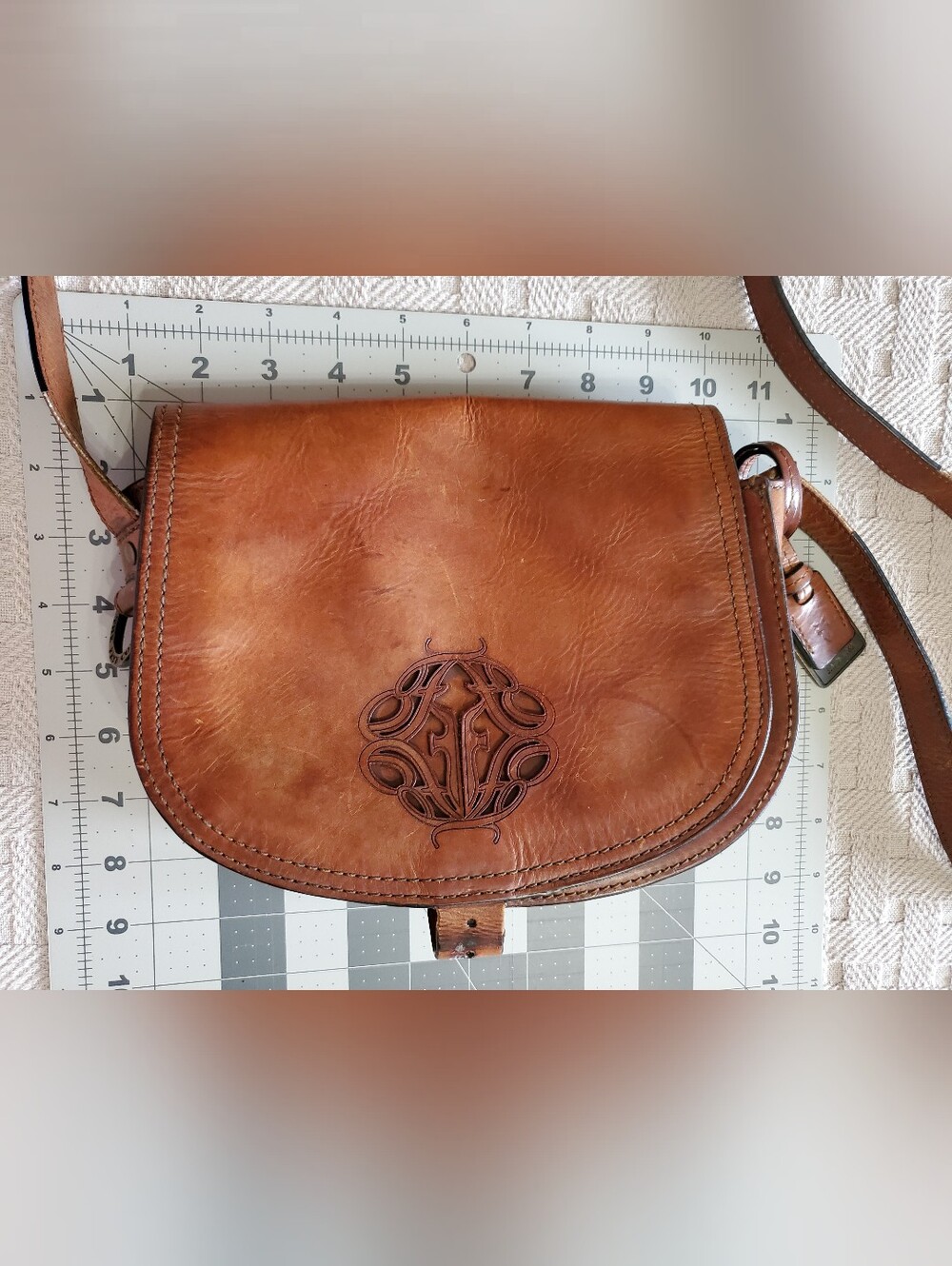 FRYE Ilana Italian Leather Saddle Bag Western Crossbody Unisex - Picture 7 of 16